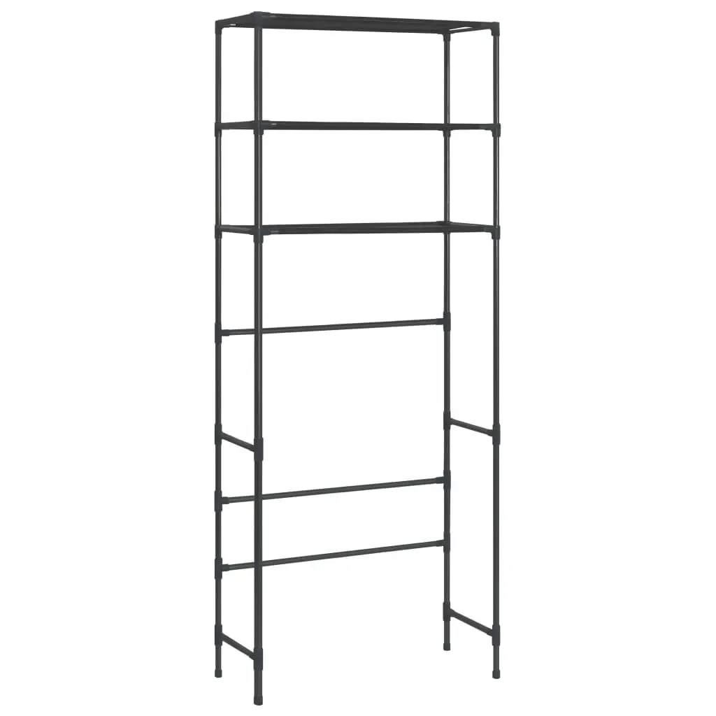 3-Tier Storage Rack over Laundry Machine Black 69x28x169 cm 288330