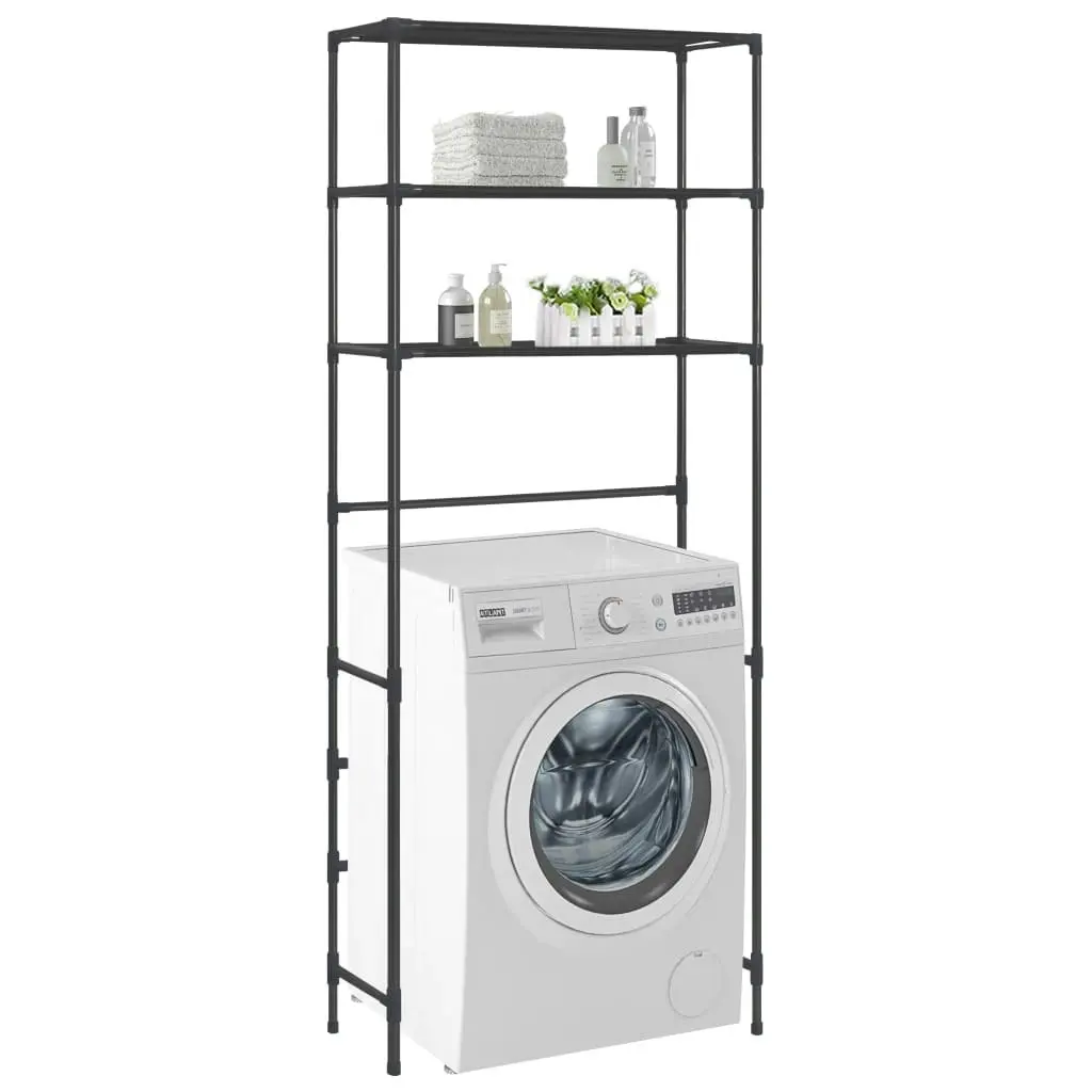 3-Tier Storage Rack over Laundry Machine Black 69x28x169 cm 288330