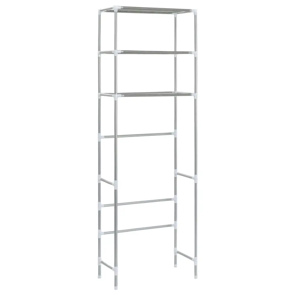 3-Tier Storage Rack over Toilet Silver 53x28x169 cm 282464