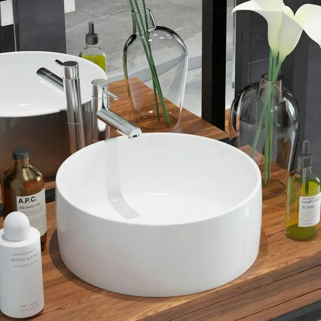 Basin Round Ceramic White 40x15 cm 142342