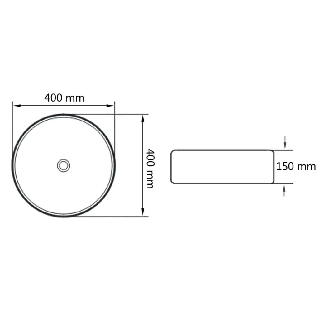 Basin Round Ceramic White 40x15 cm 142342