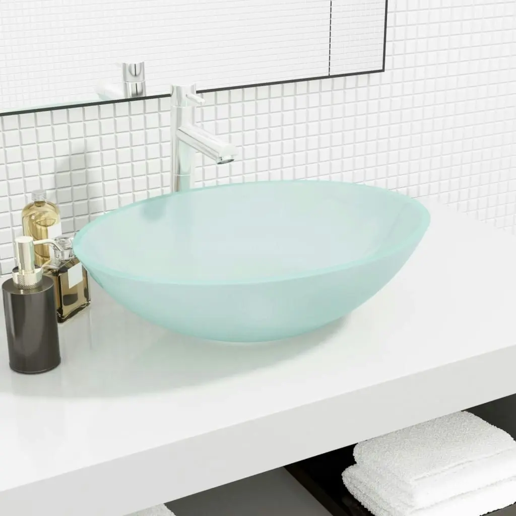 Basin Glass 50x37x14 cm Frosted 345243