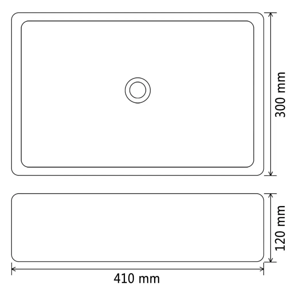 Basin Ceramic White 41x30x12 cm 142339