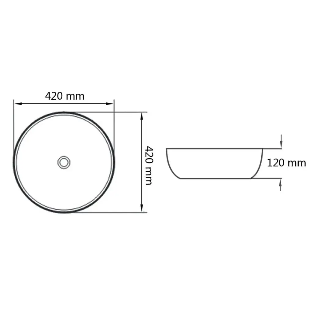 Basin Round Ceramic White 42x12 cm 142341