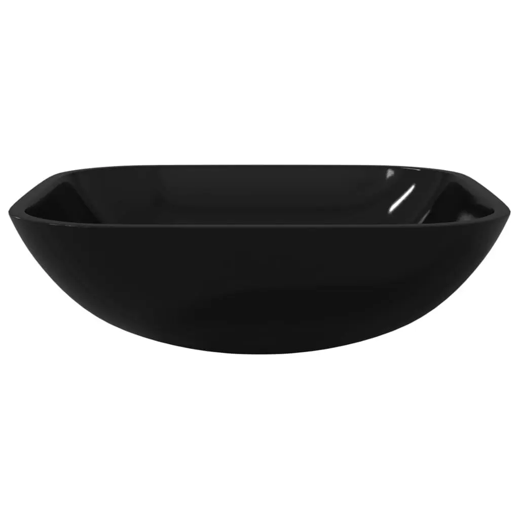 Basin Glass 42x42x14 cm Black 345248