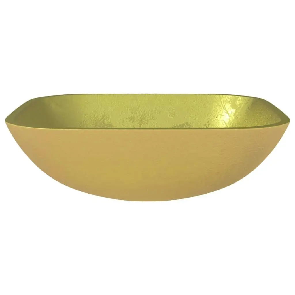 Basin Glass 42x42x14 cm Gold 345260