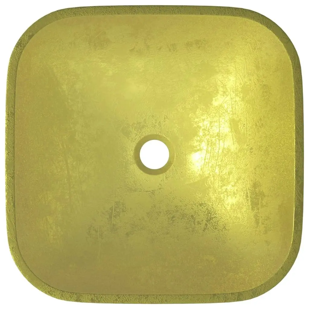 Basin Glass 42x42x14 cm Gold 345260