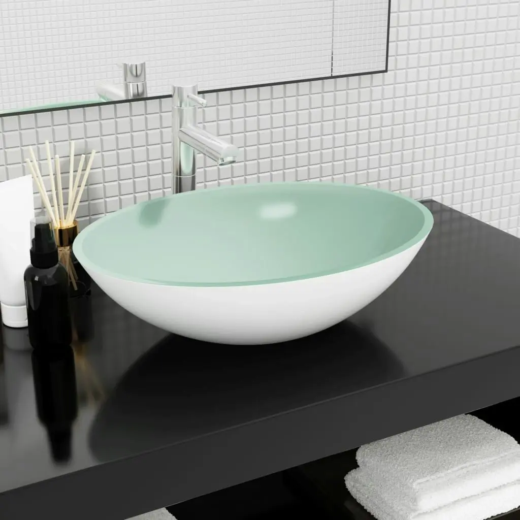 Basin Glass 50x37x14 cm White 345255