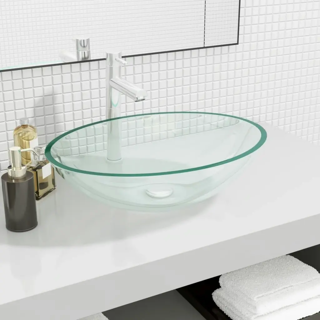 Basin Glass 50x37x14 cm Transparent 345237