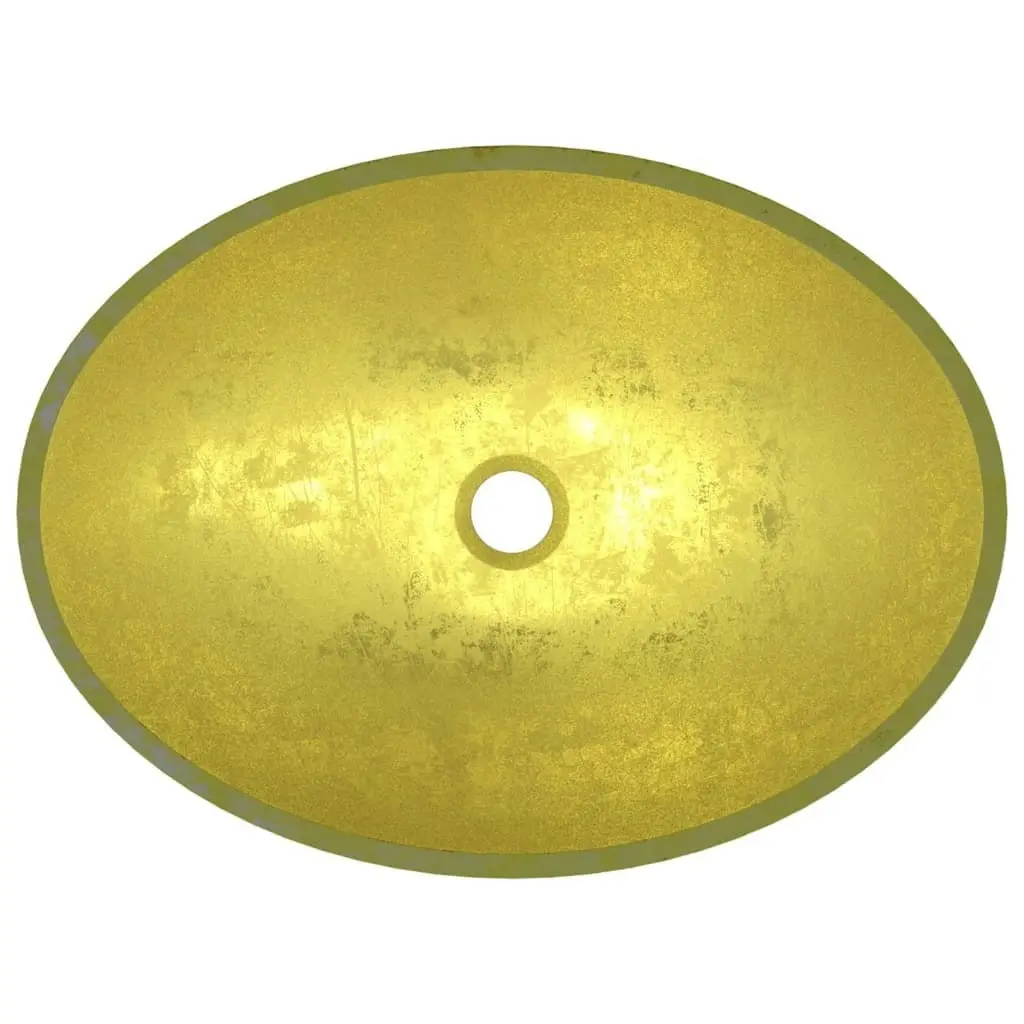 Basin Glass 50x37x14 cm Gold 345261