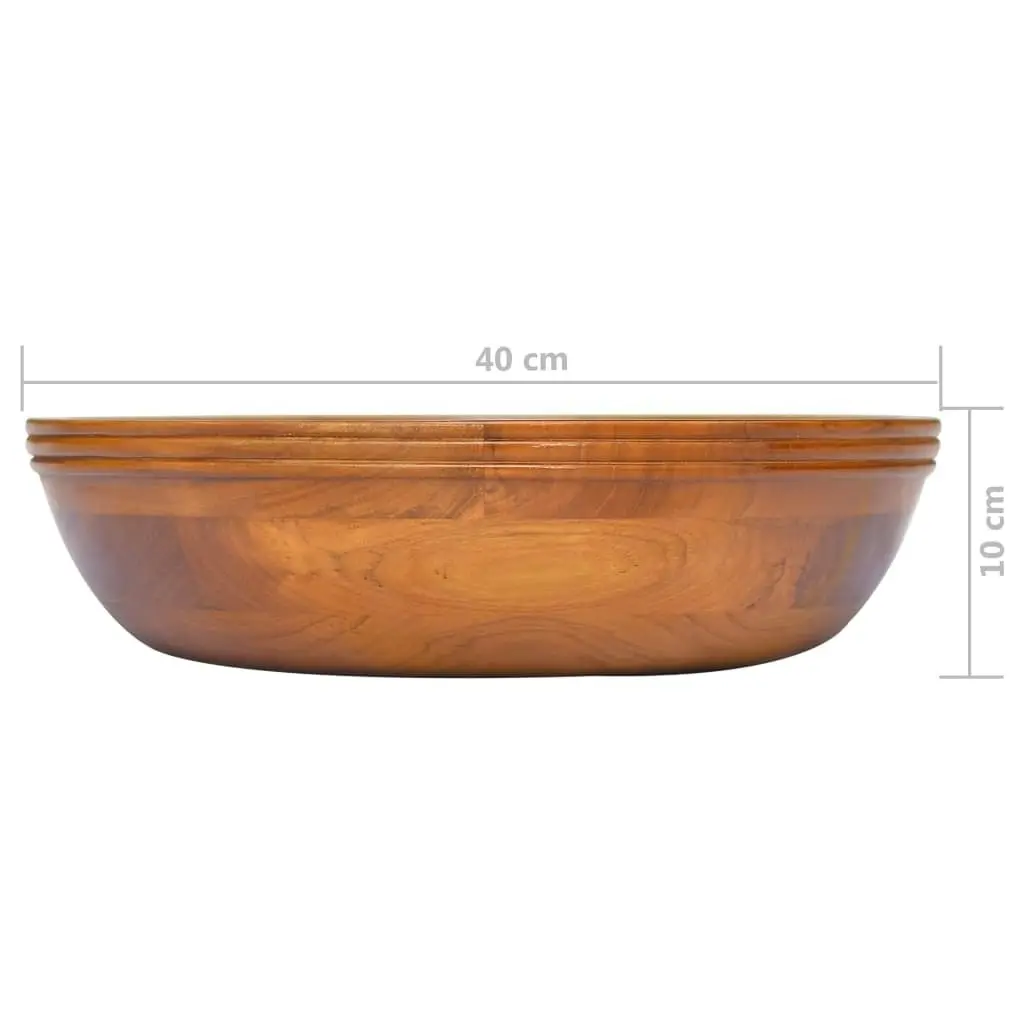 Basin Solid Teak Wood Î¦40x10 cm 326160