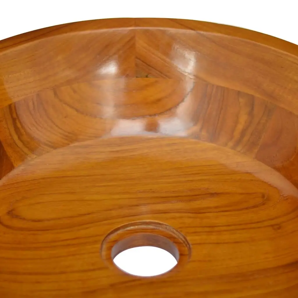 Basin Solid Teak Wood Î¦40x10 cm 326160