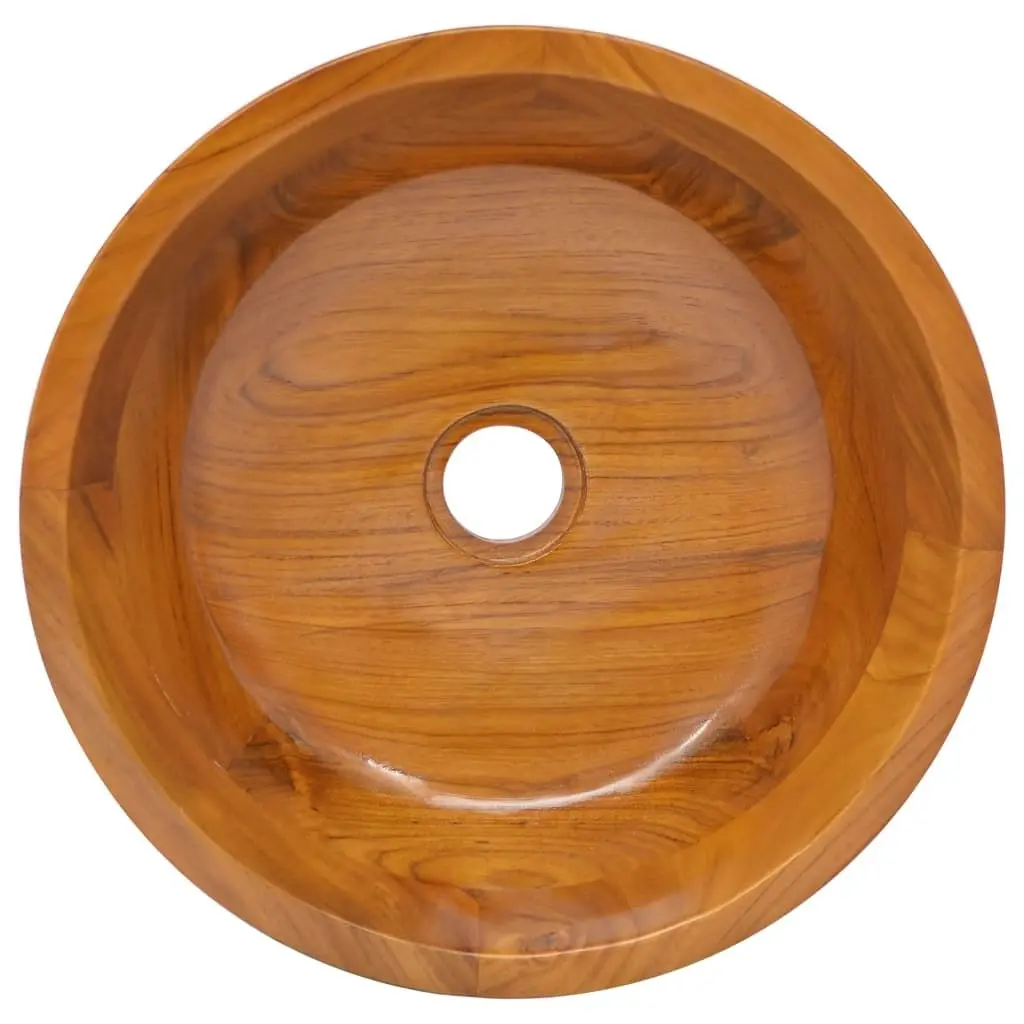 Basin Solid Teak Wood Î¦40x10 cm 326160