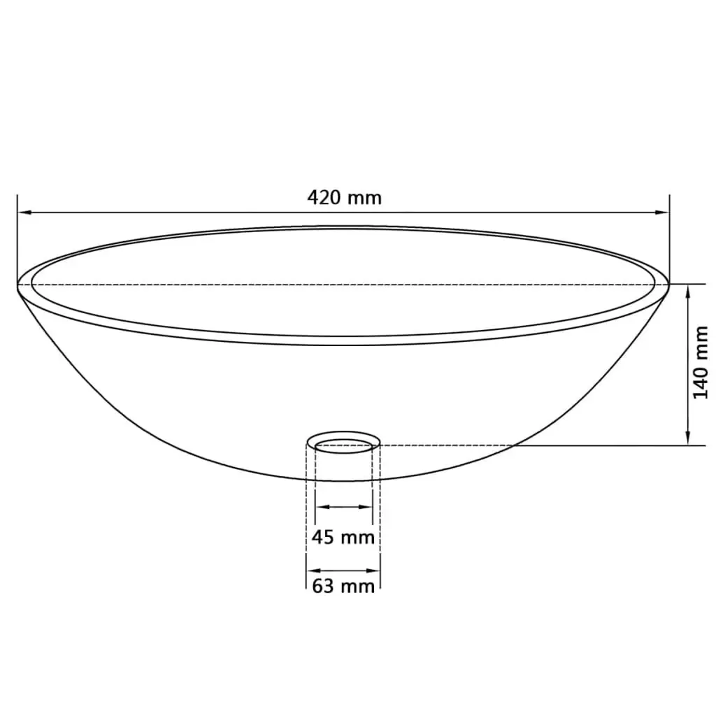 Basin Tempered Glass 42 cm Brown 142232