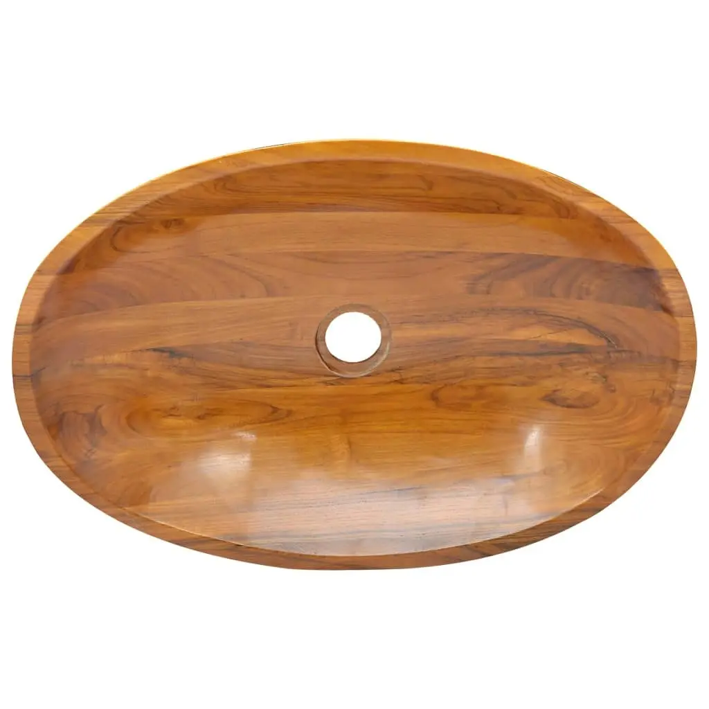 Basin Solid Teak Wood 60x40x10 cm 326162