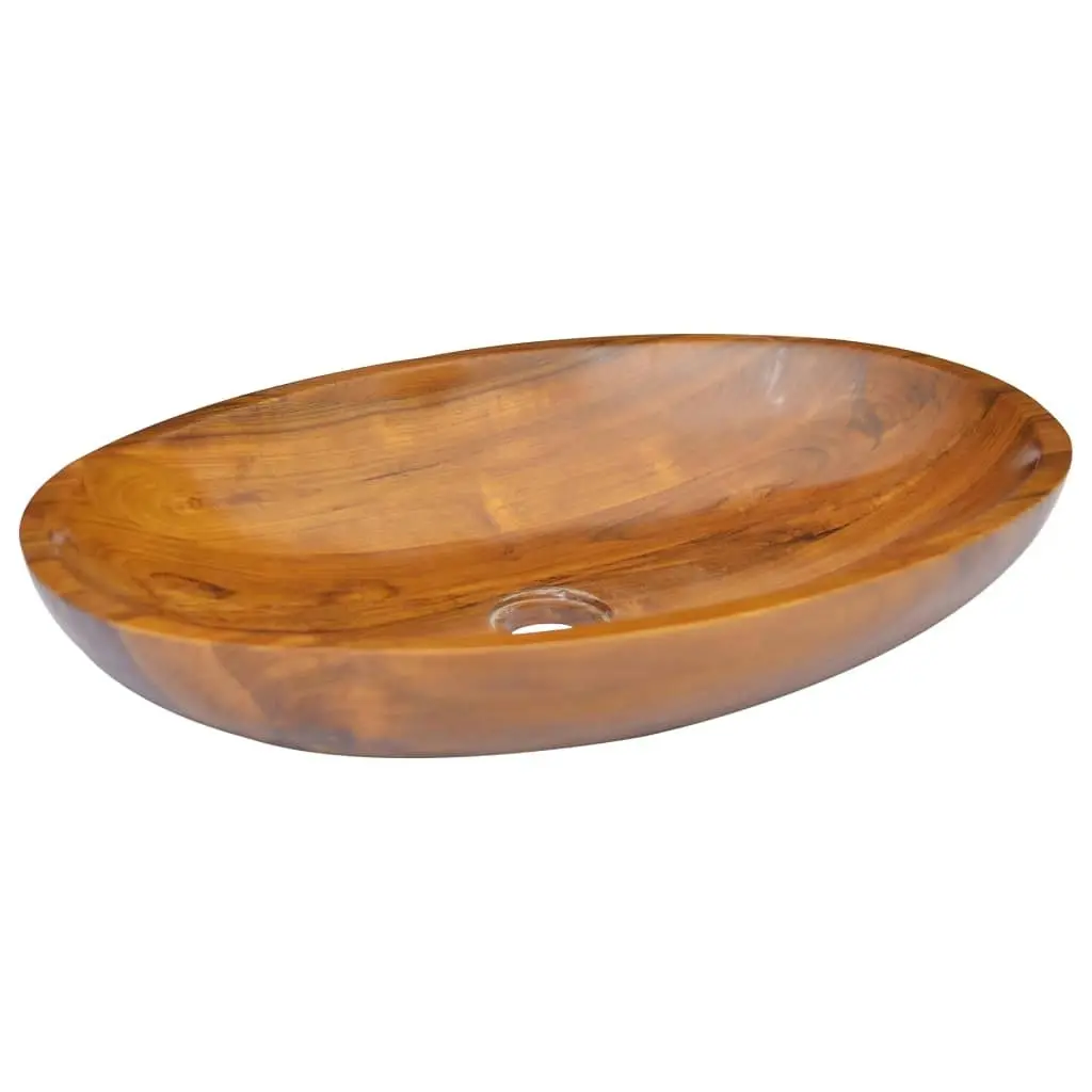 Basin Solid Teak Wood 60x40x10 cm 326162