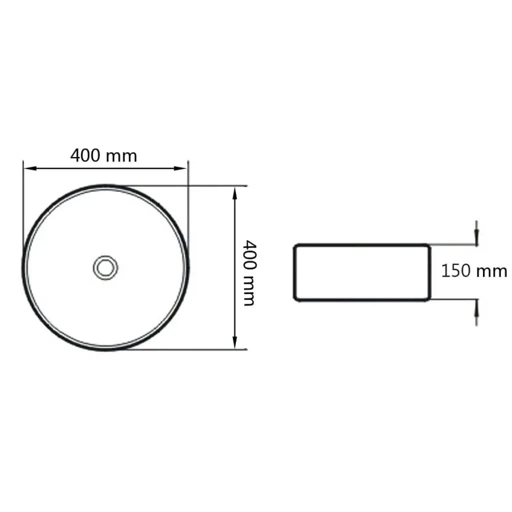 Basin Round Ceramic White 40x15 cm 142340