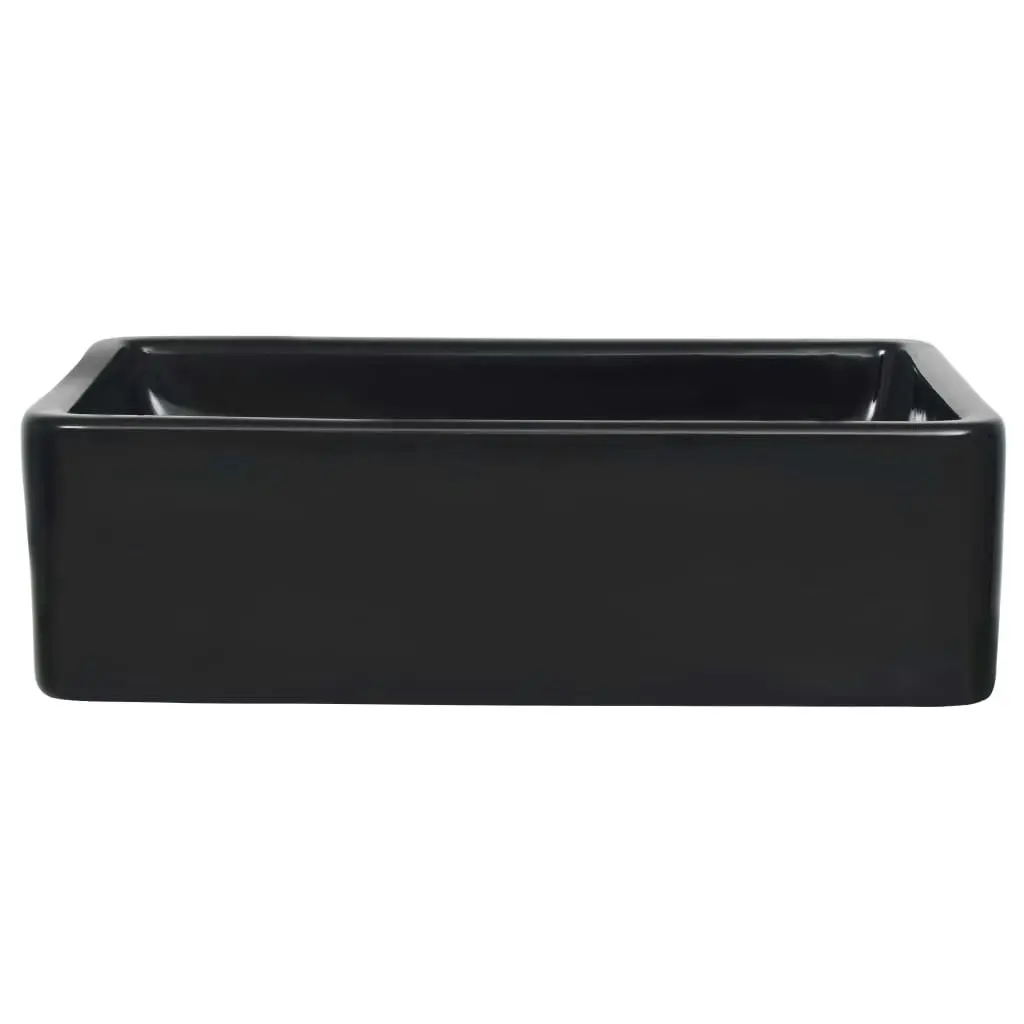 Basin Ceramic Rectangular Black 41x30x12 cm 142734