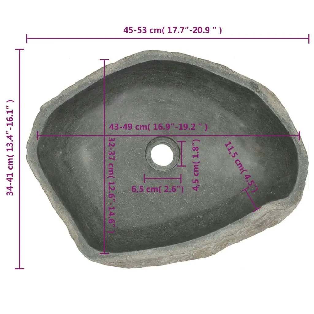 Basin River Stone Oval (45-53)x(34-41) cm 242668