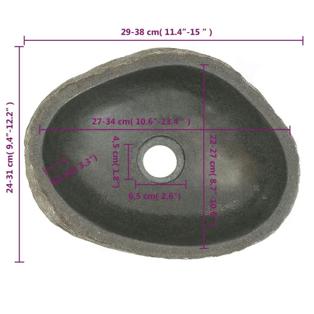 Basin River Stone Oval (29-38)x(24-31) cm 242666