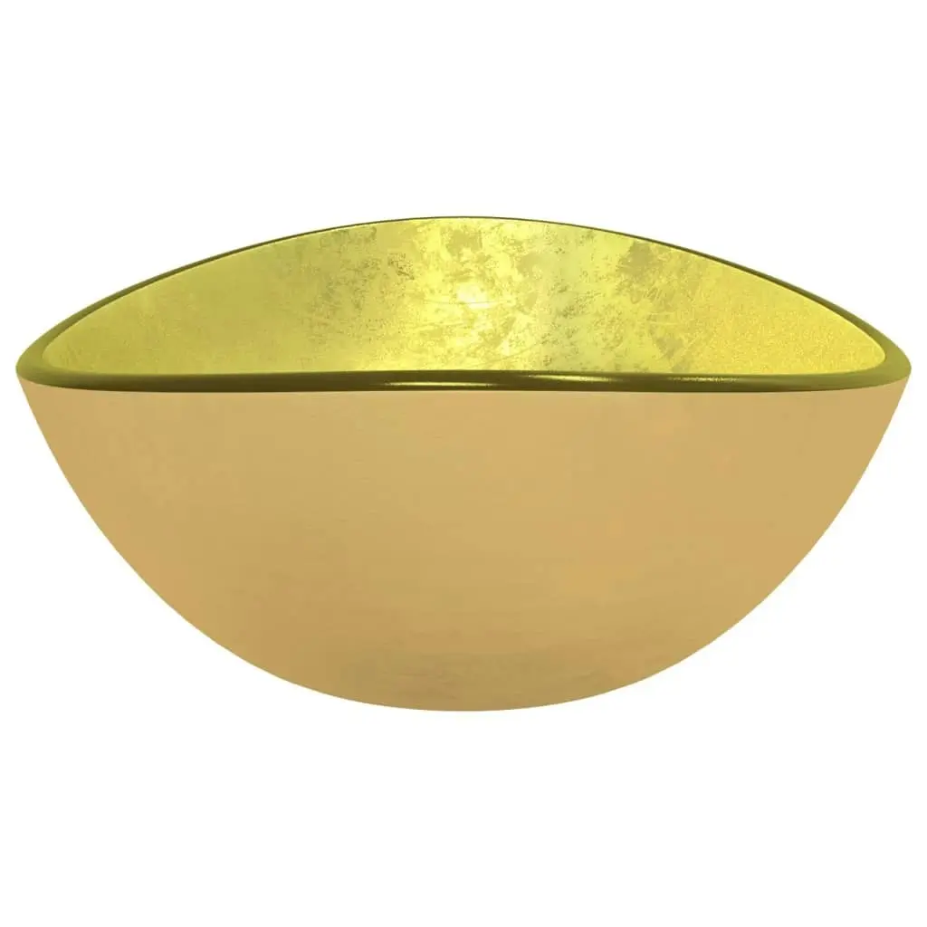 Basin Tempered Glass 54.5x35x15.5 cm Gold 345262