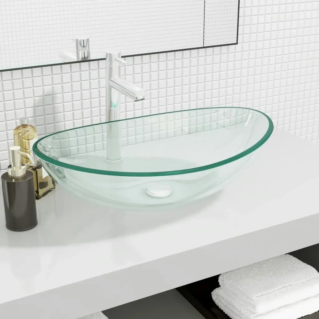 Basin Tempered Glass 54.5x35x15.5 cm Transparent 345238