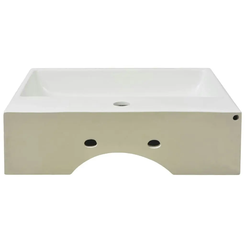 Basin with Faucet Hole Ceramic White 51.5x38.5x15 cm 142346