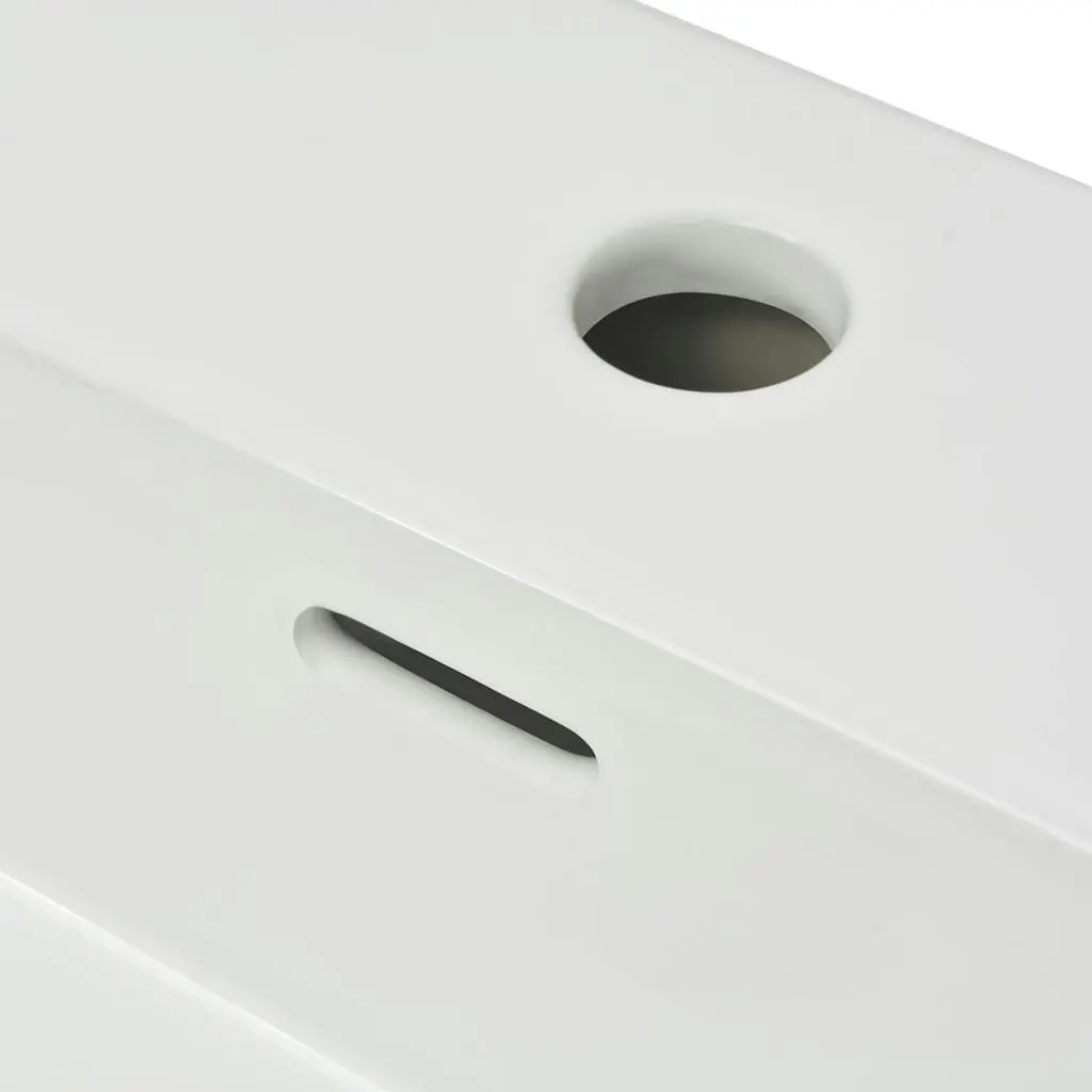 Basin with Faucet Hole Ceramic White 51.5x38.5x15 cm 142346