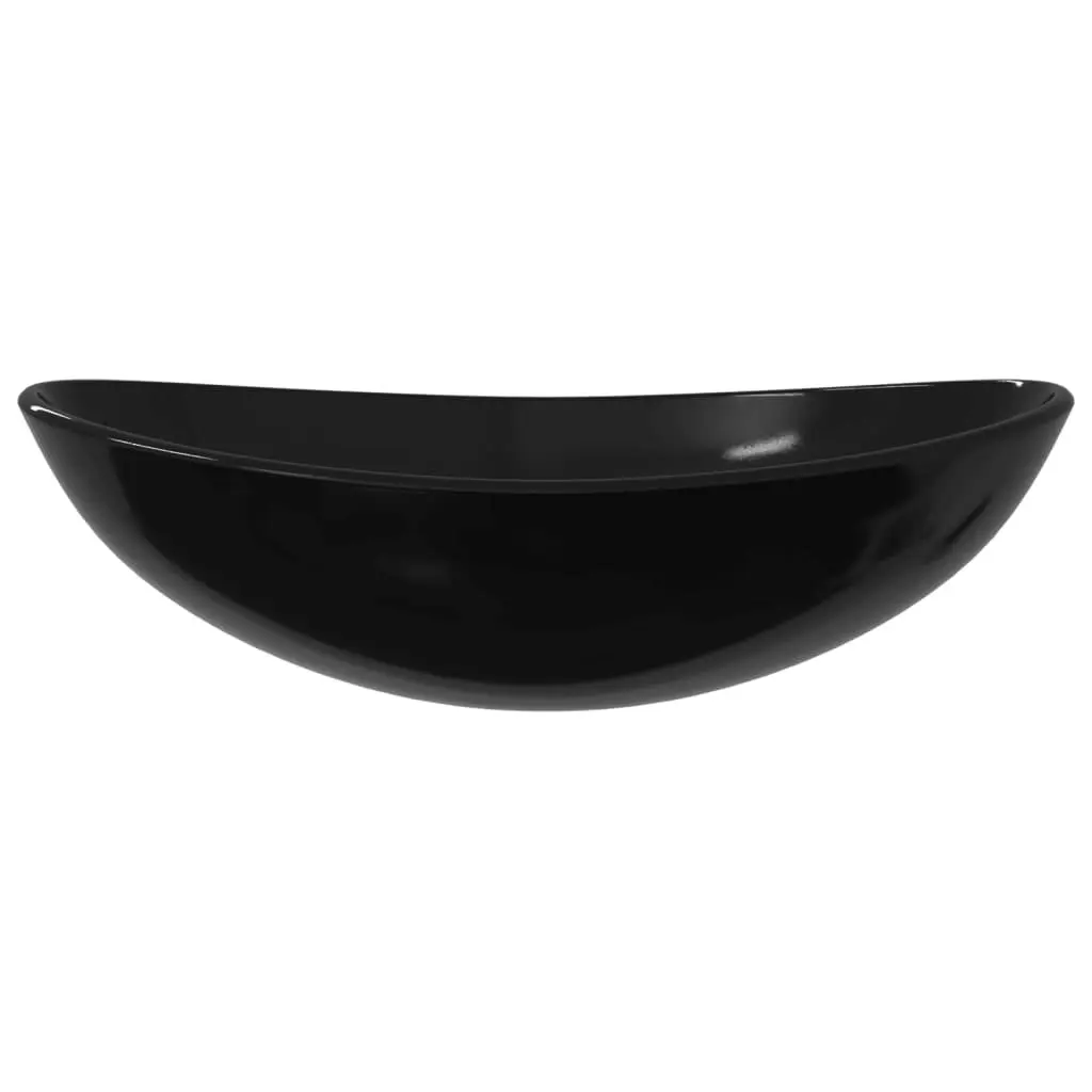 Basin Tempered Glass 54.5x35x15.5 cm Black 345250