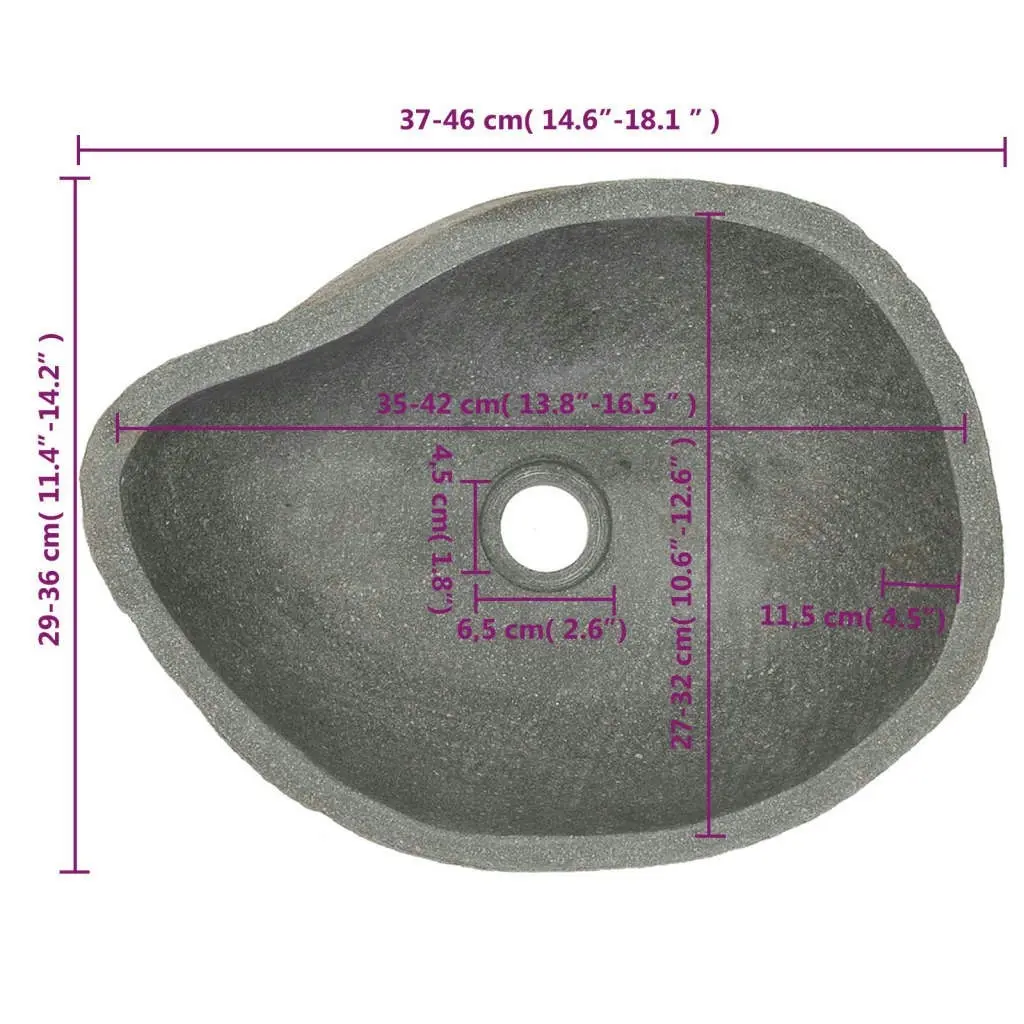 Basin River Stone Oval (36-46)x(29-36) cm 146213