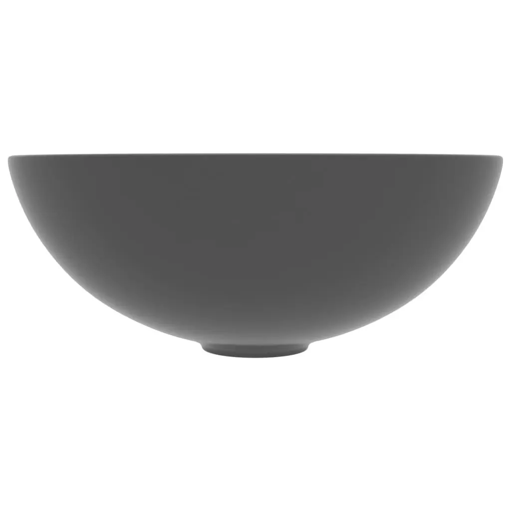 Bathroom Sink Ceramic Dark Grey Round 146983