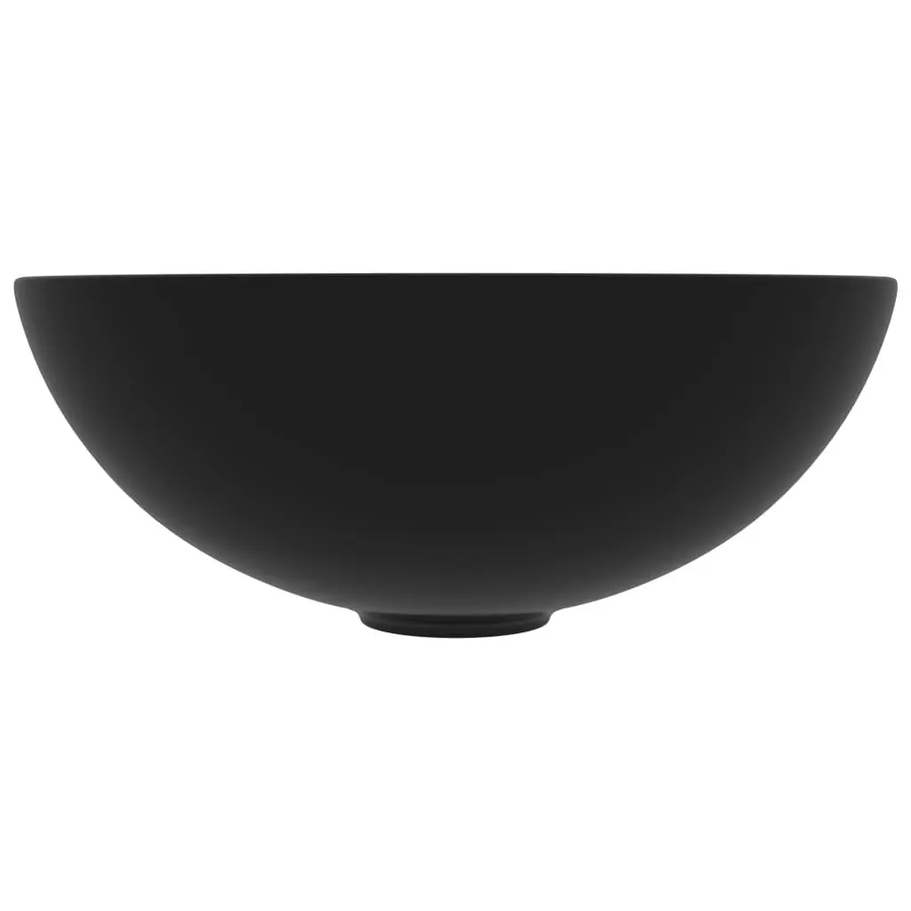 Bathroom Sink Ceramic Matt Black Round 146986