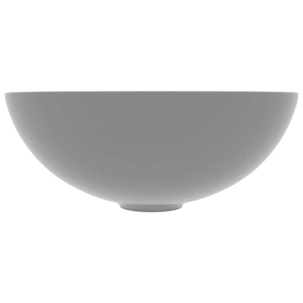 Bathroom Sink Ceramic Light Grey Round 146982