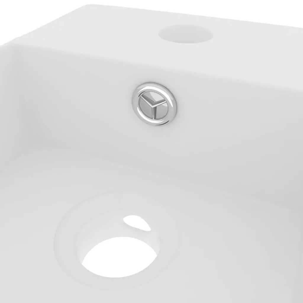 Bathroom Sink with Overflow Ceramic Matt White 146987