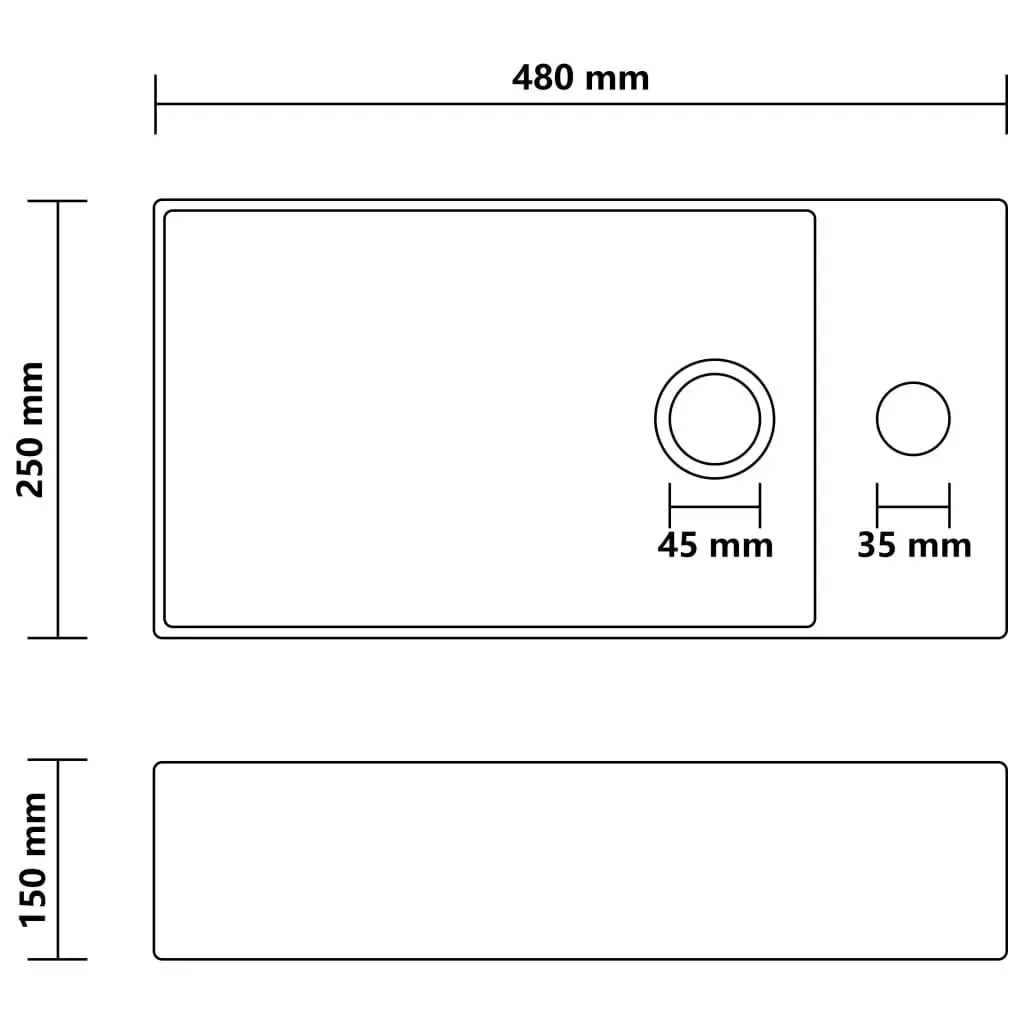 Bathroom Sink with Overflow Ceramic Matt White 146987