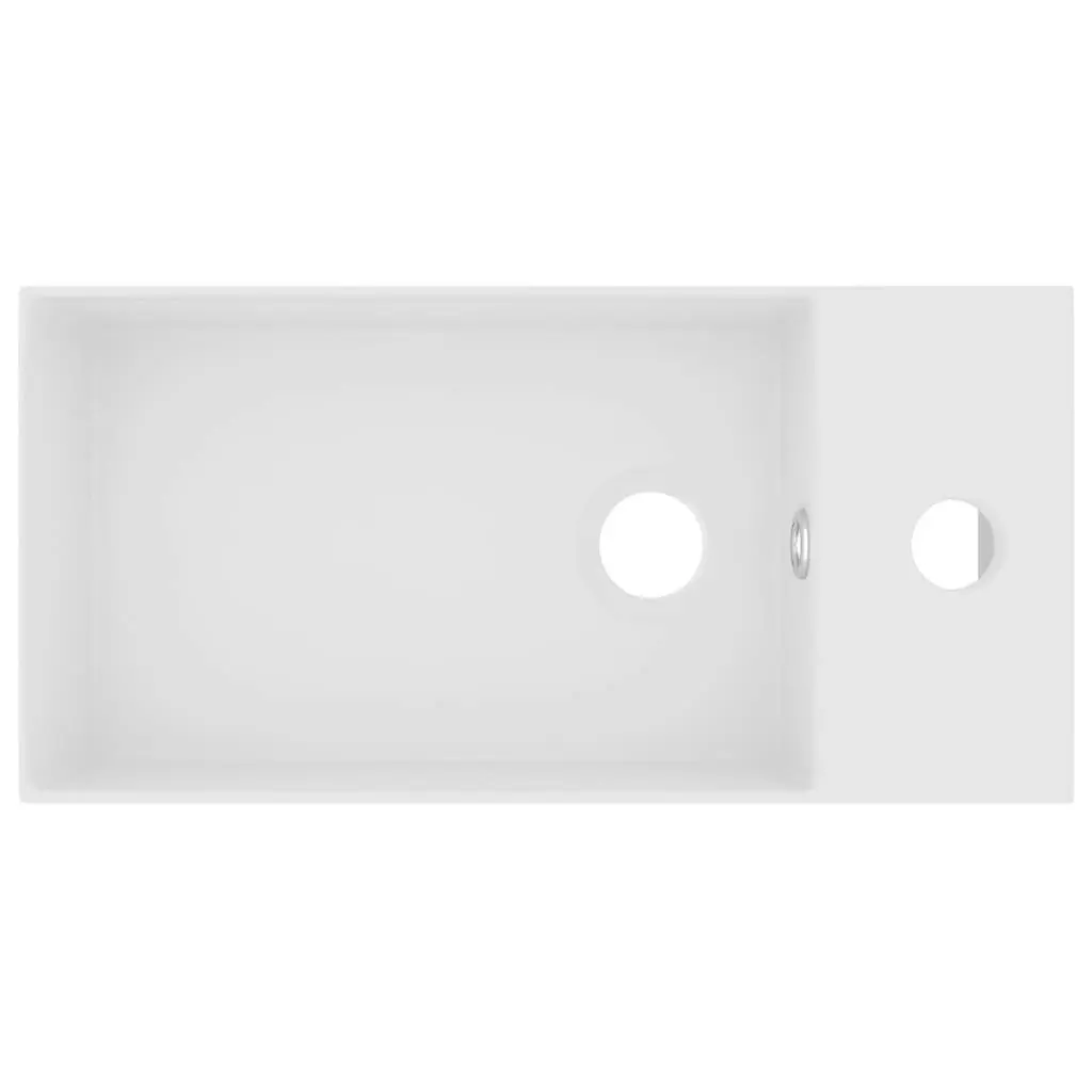 Bathroom Sink with Overflow Ceramic Matt White 146987