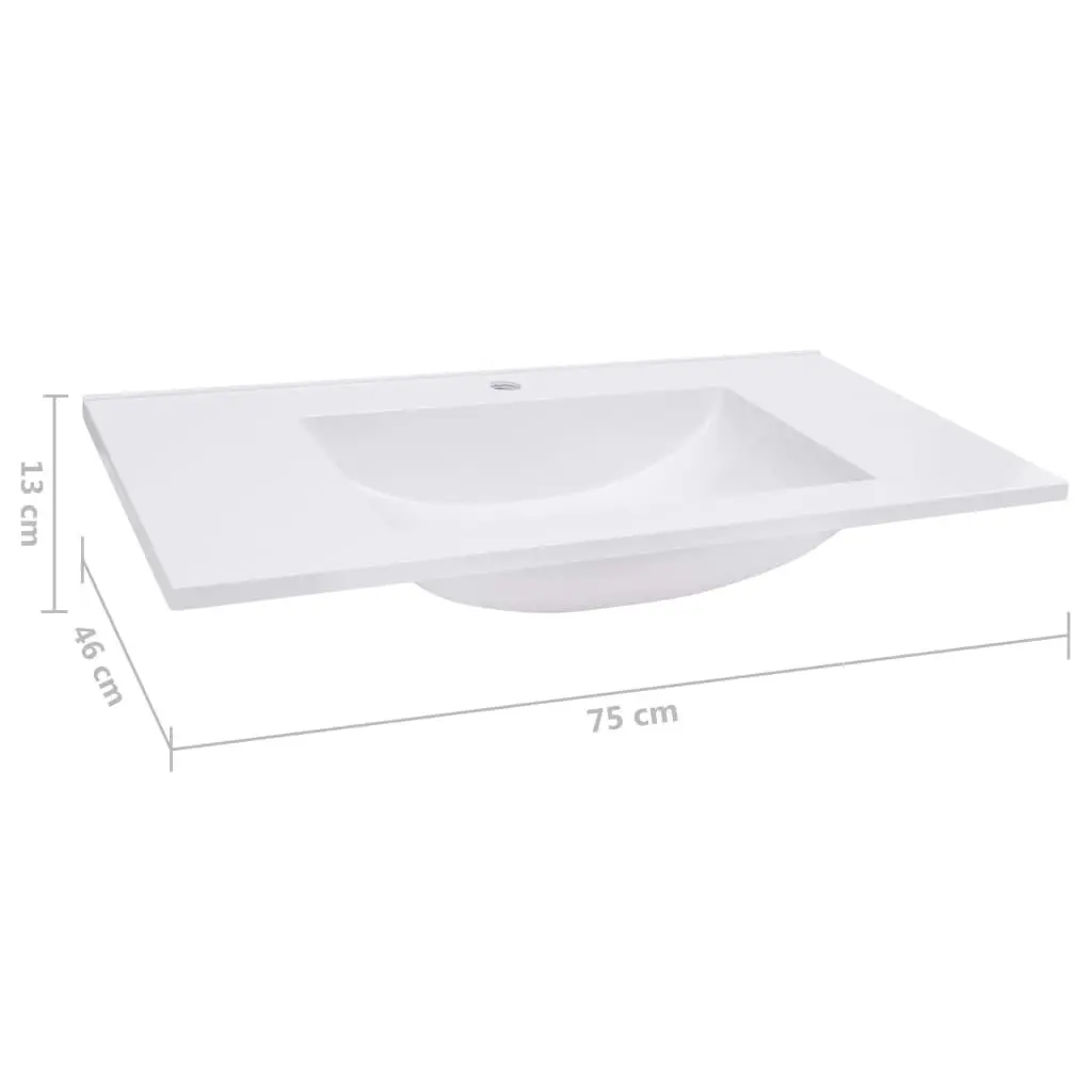 Built-in Wash Basin 750x460x130 mm SMC White 146516