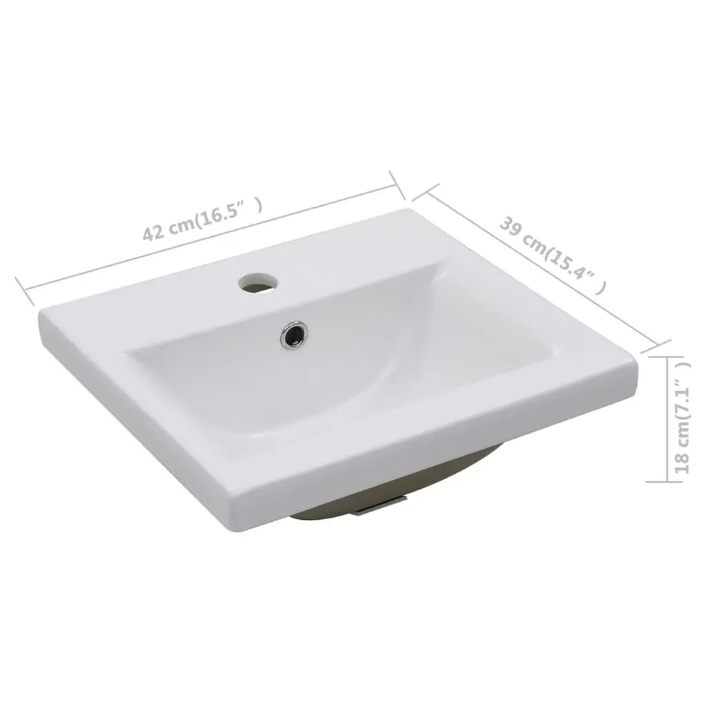 Built-in Basin 42x39x18 cm Ceramic White 145060