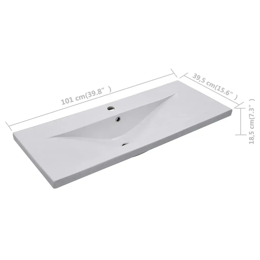 Built-in Basin 101x39.5x18.5 cm Ceramic White 145064