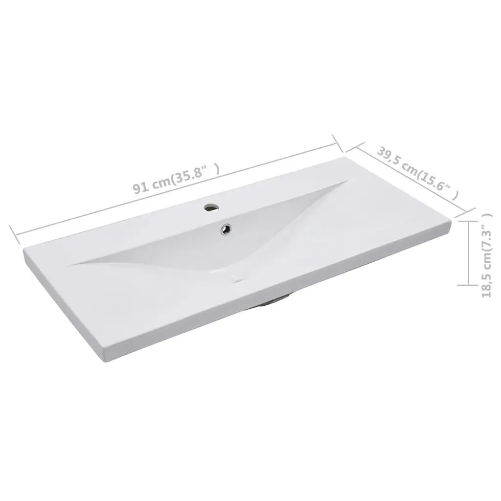 Built-in Basin 91x39.5x18.5 cm Ceramic White 145063