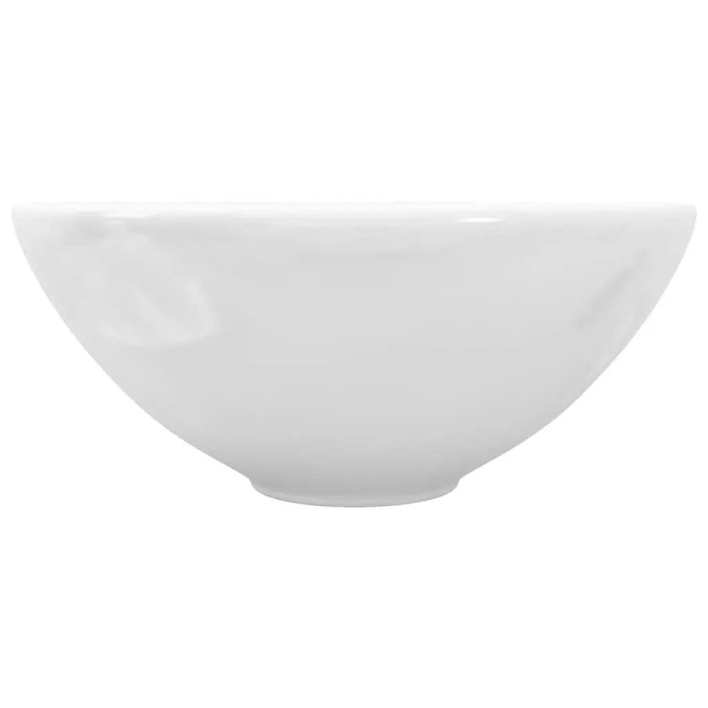 Ceramic Bathroom Sink Basin White Round 141928