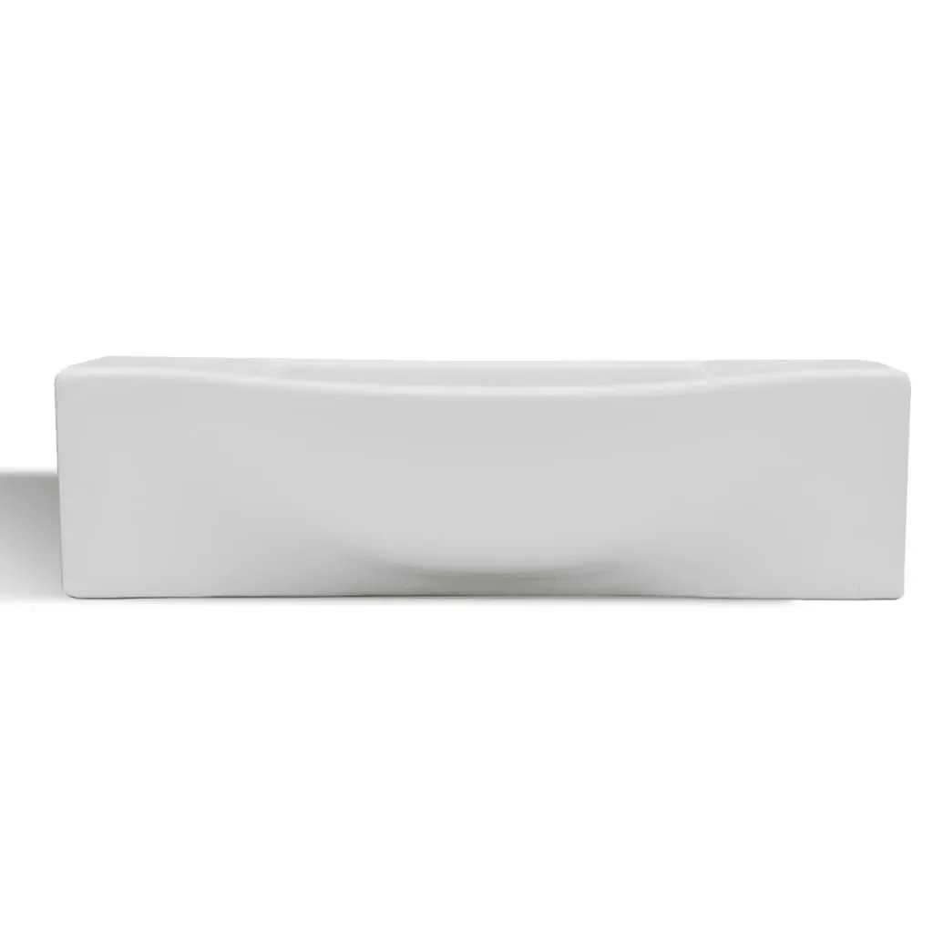 Ceramic Bathroom Sink Basin with Faucet Hole White 141930