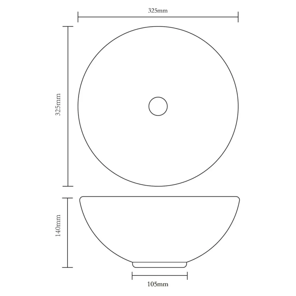 Ceramic Bathroom Sink Basin Black Round 141929