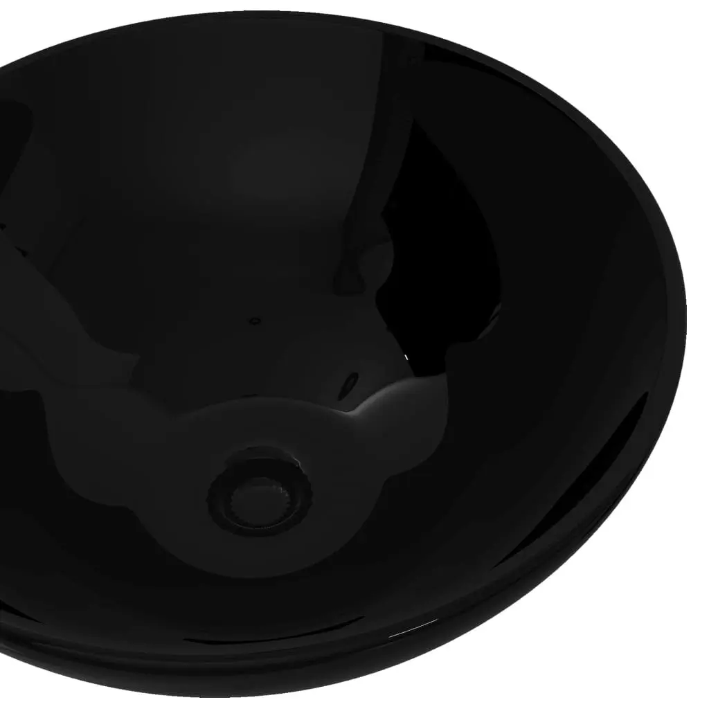 Ceramic Bathroom Sink Basin Black Round 141929