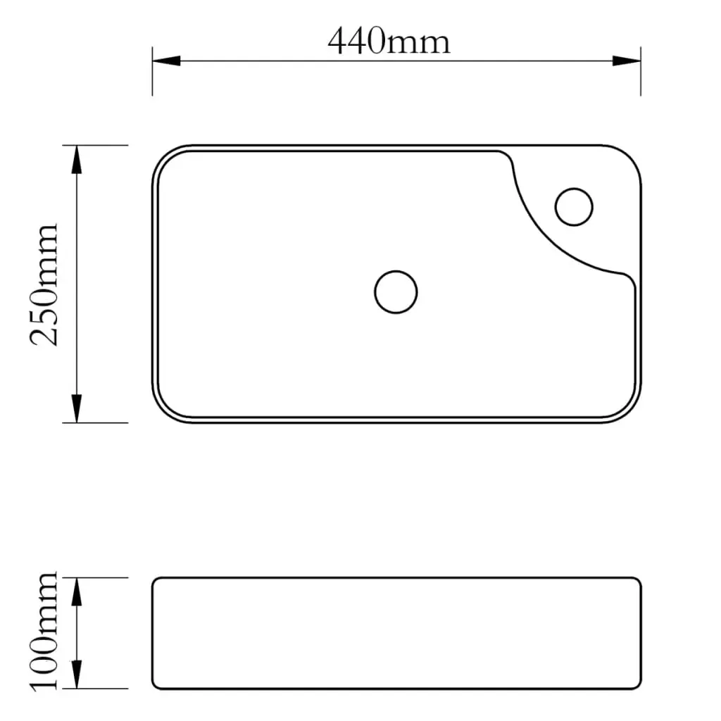 Ceramic Bathroom Sink Basin with Faucet Hole White 141934