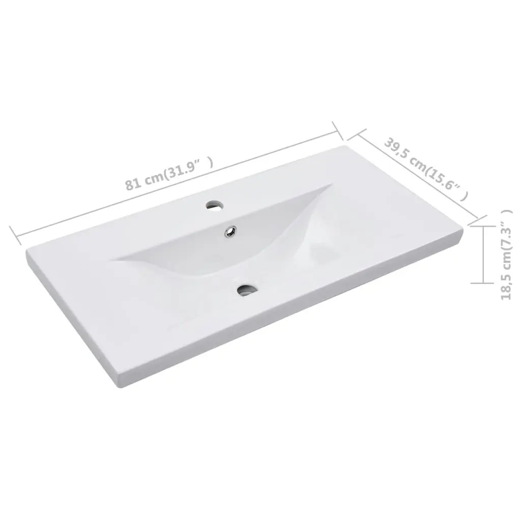 Built-in Basin 81x39.5x18.5 cm Ceramic White 145062