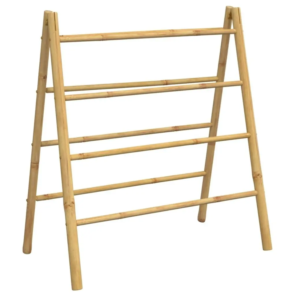 Double Towel Ladder with 4 Rungs 90x50x100 cm Bamboo 368036