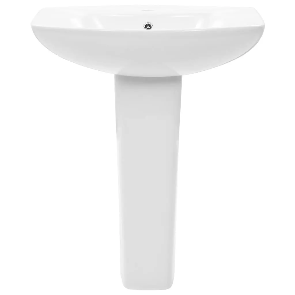 Freestanding Basin with Pedestal Ceramic White 650x520x200 mm 143001