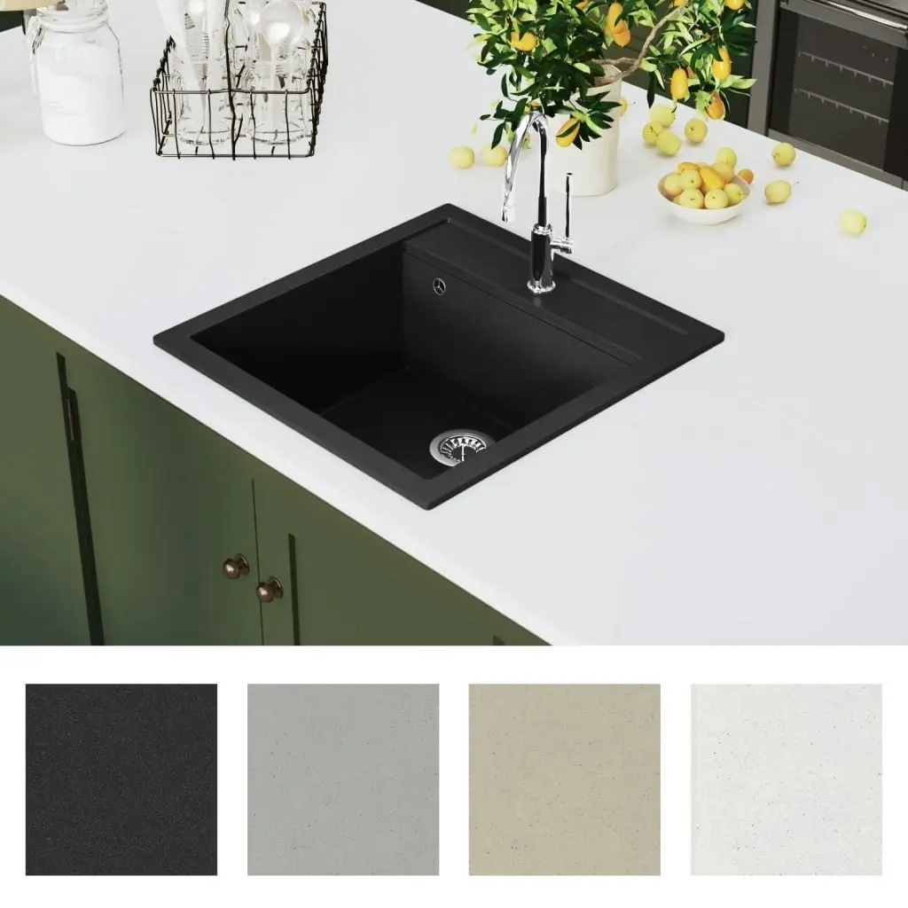 Granite Kitchen Sink Single Basin Black 145520