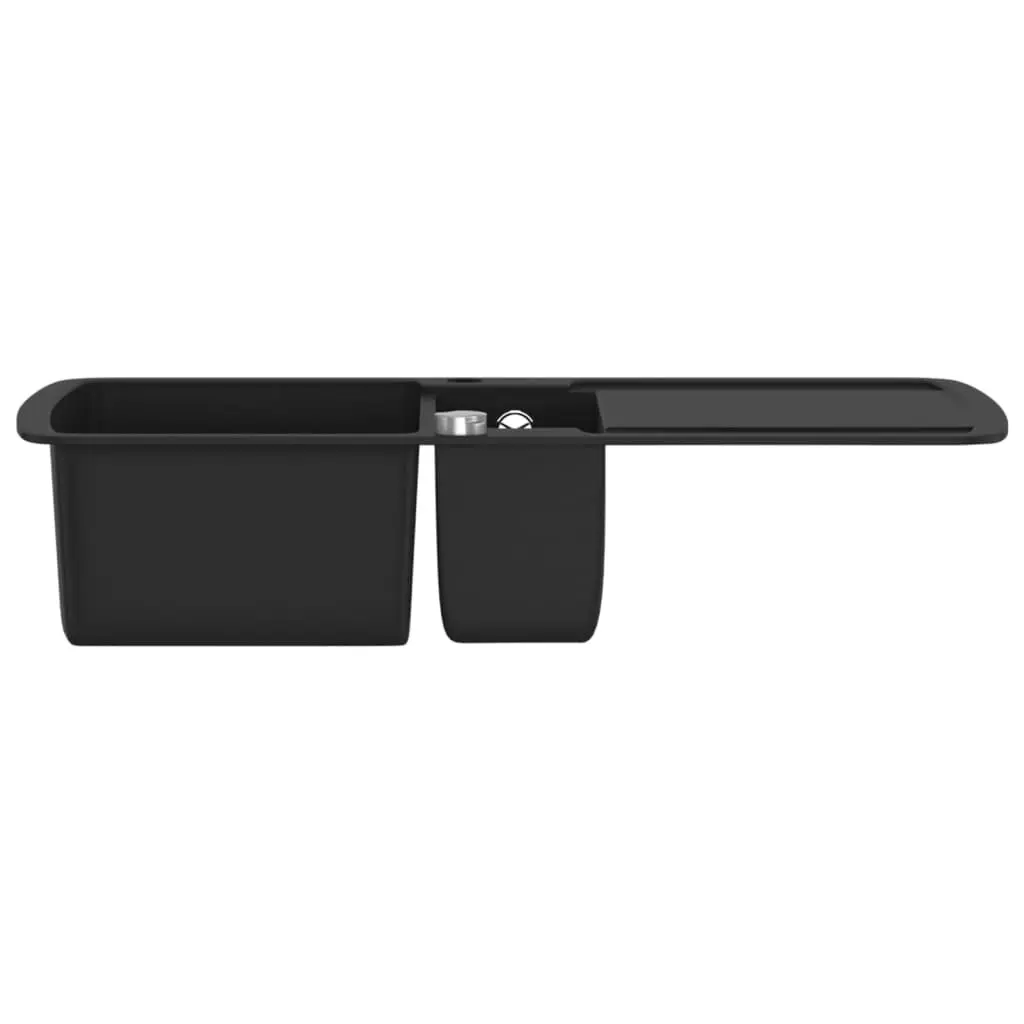 Granite Kitchen Sink Double Basin Black 145519